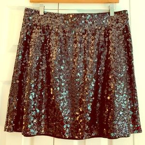 Knit mini-skirt with sequins, Garnet Hill, XL